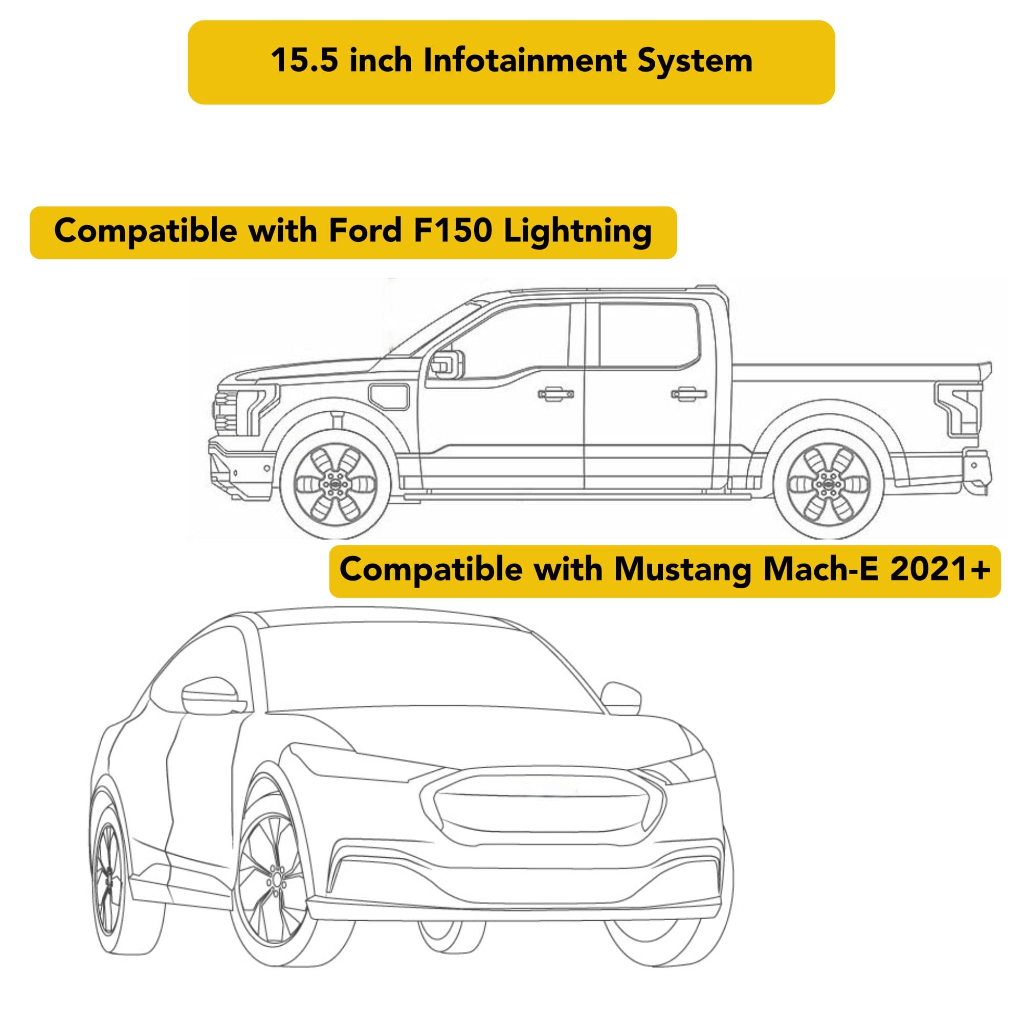 Screen Protector for Ford F-150 Lightning (Lariat & Platinum) and Mustang Mach-E (9H Hardness PET)