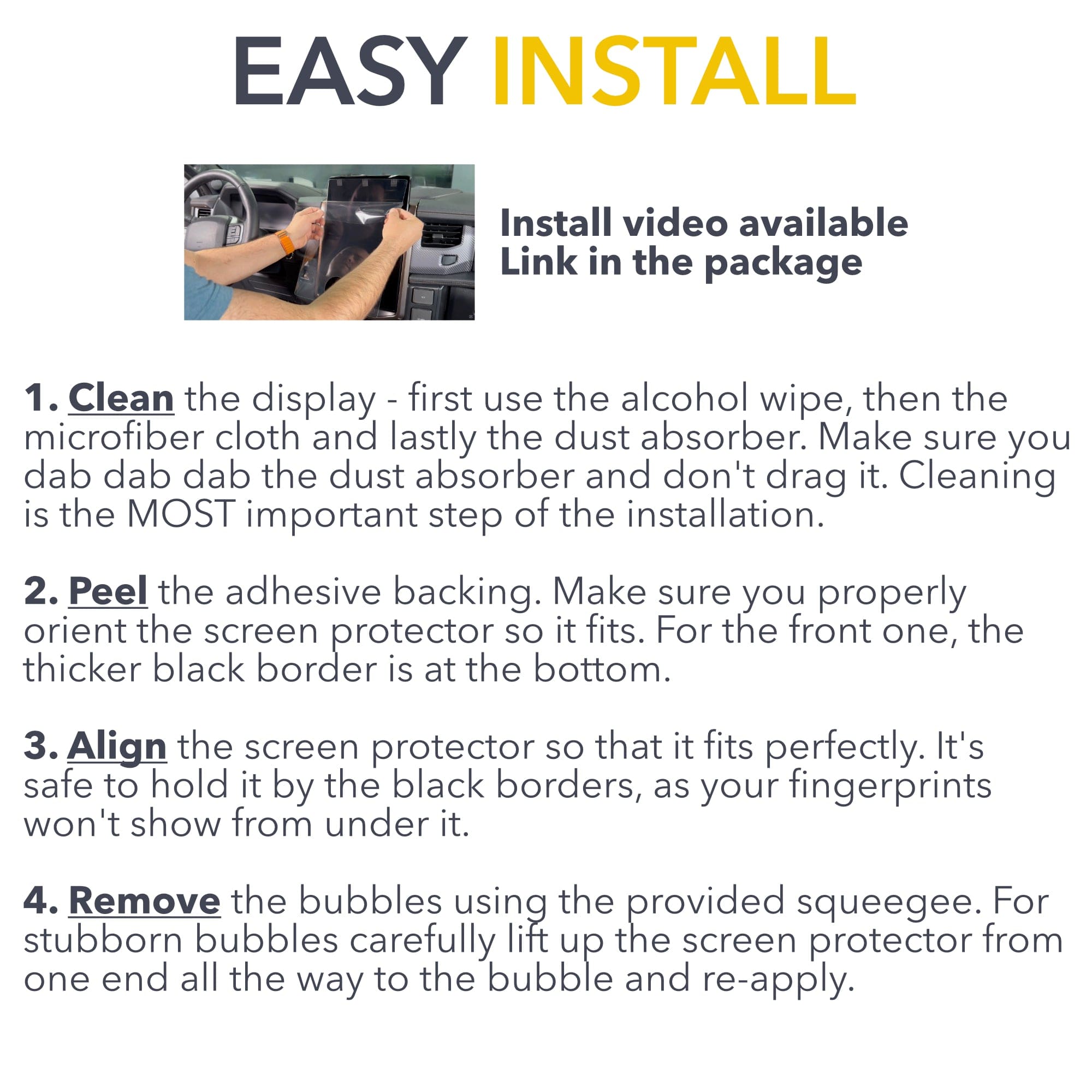 Screen Protector for Ford F-150 Lightning (Lariat & Platinum) and Mustang Mach-E (9H Hardness PET)