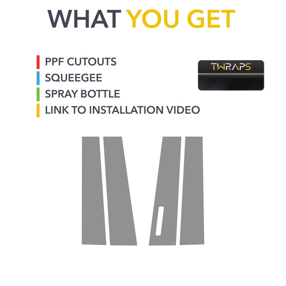 B Pillars Clear Protection Film (PPF) for Ford F-150 Lightning