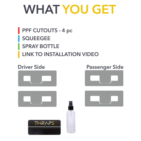 Door Handles Area Clear Protection Film (PPF) for Ford F-150 Lightning