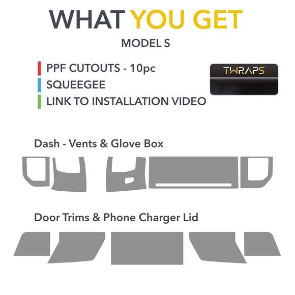 Interior Wrap for Ford F-150 Lightning - includes Dash, Door Trims and Phone Charger Lid
