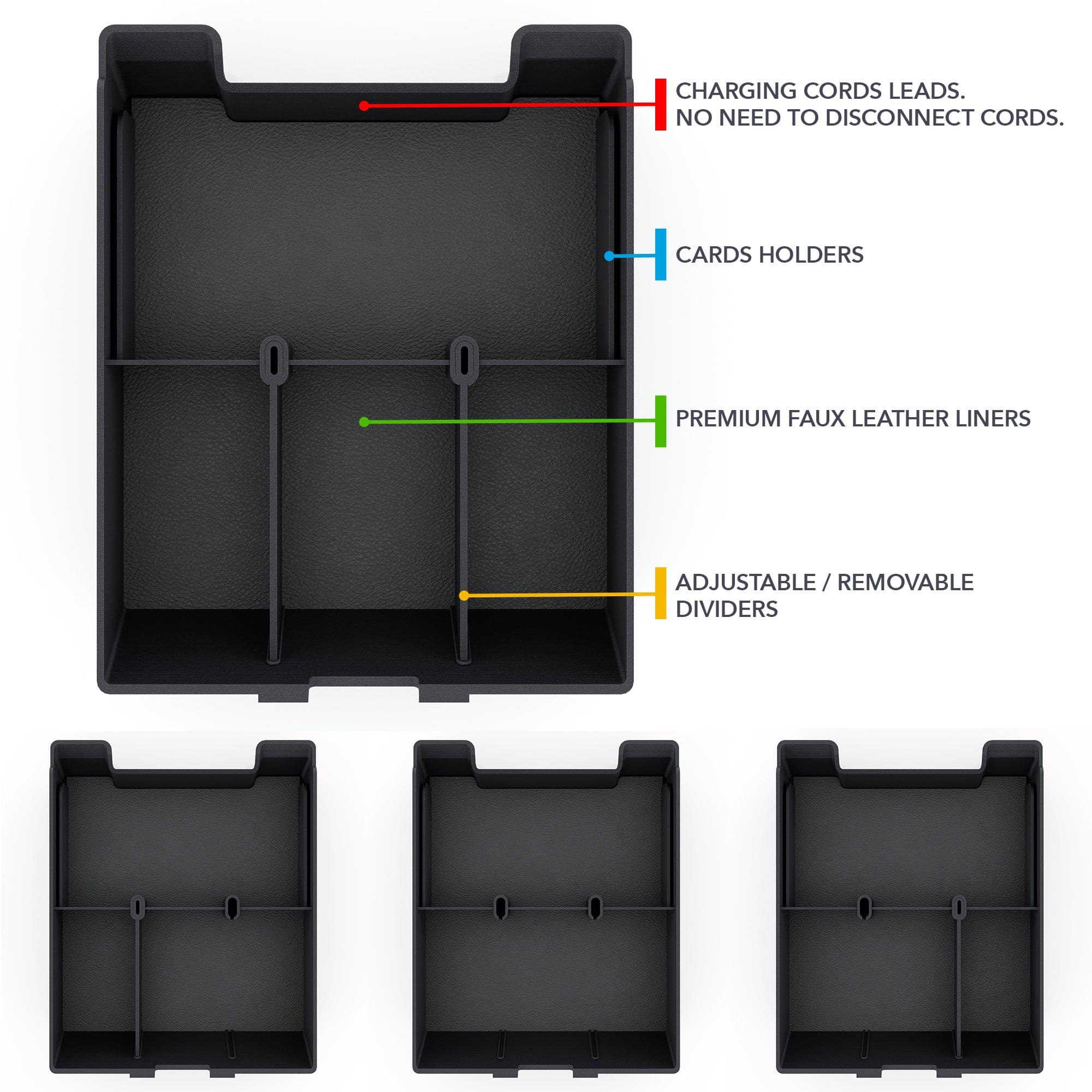 Armrest/Console Organizer Tray for Rivian R1T/R1S