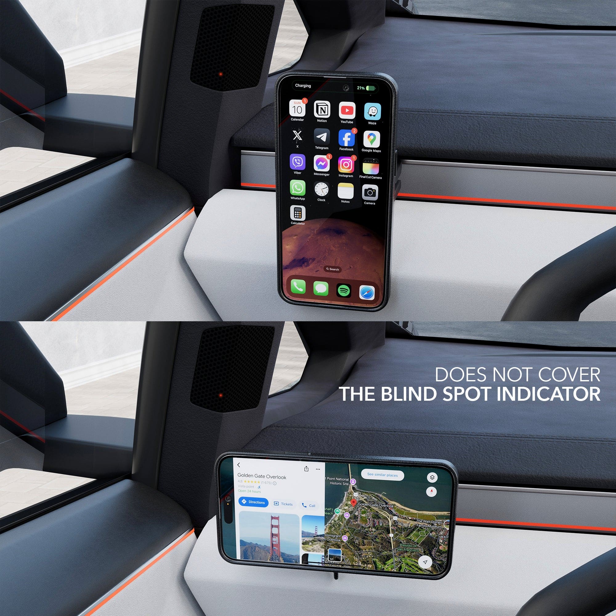 Dashboard Magnetic Phone Mount for Tesla Cybertruck - iPhone Holder