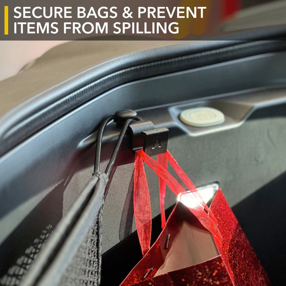 Front Trunk Hooks for Rivian R1T & R1S - Grocery Bag Hanger / Holder