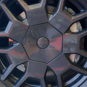 Tesla Cybertruck Wheels 5D Carbon Fiber Center Caps & Spokes Vinyl Fascia Overlay Kit | TOProtect