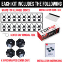 Tesla Cybertruck Wheels 5D Carbon Fiber Center Caps & Spokes Vinyl Fascia Overlay Kit | TOProtect-2