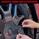 Tesla Cybertruck Wheels 5D Carbon Fiber Center Caps & Spokes Vinyl Fascia Overlay Kit | TOProtect-5