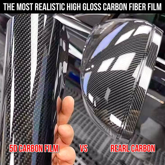 TOProtect 5D Carbon Fiber High-Gloss Wrap for Tesla Cybertruck B-Pillars & C-Pillars
