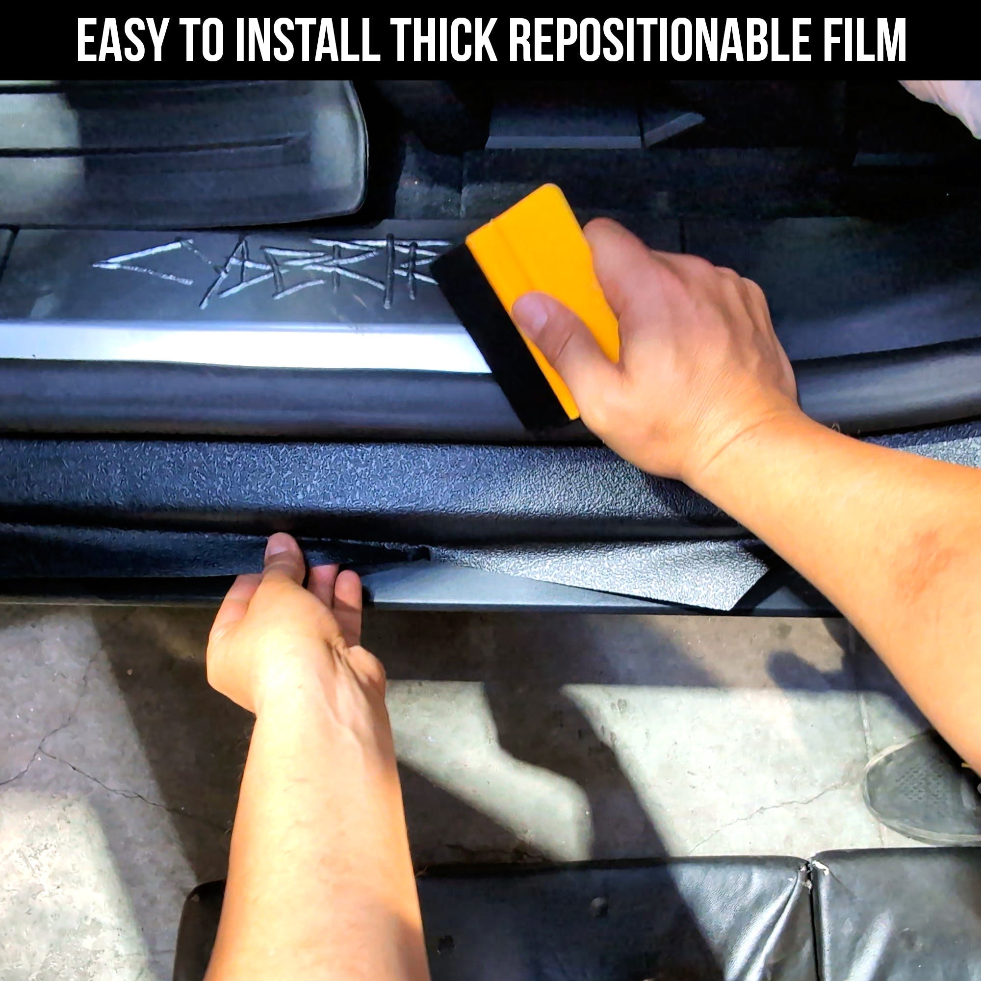Tesla Cybertruck Door Sill Jamb DIY Vinyl Overlay Film Protection Guard Kit - Bed Liner Spray Look | TOProtect
