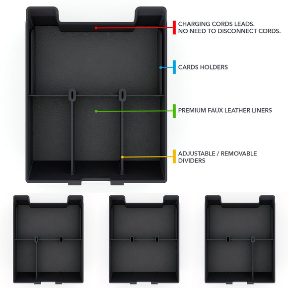 Armrest/Console Organizer Tray for Rivian R1T/R1S