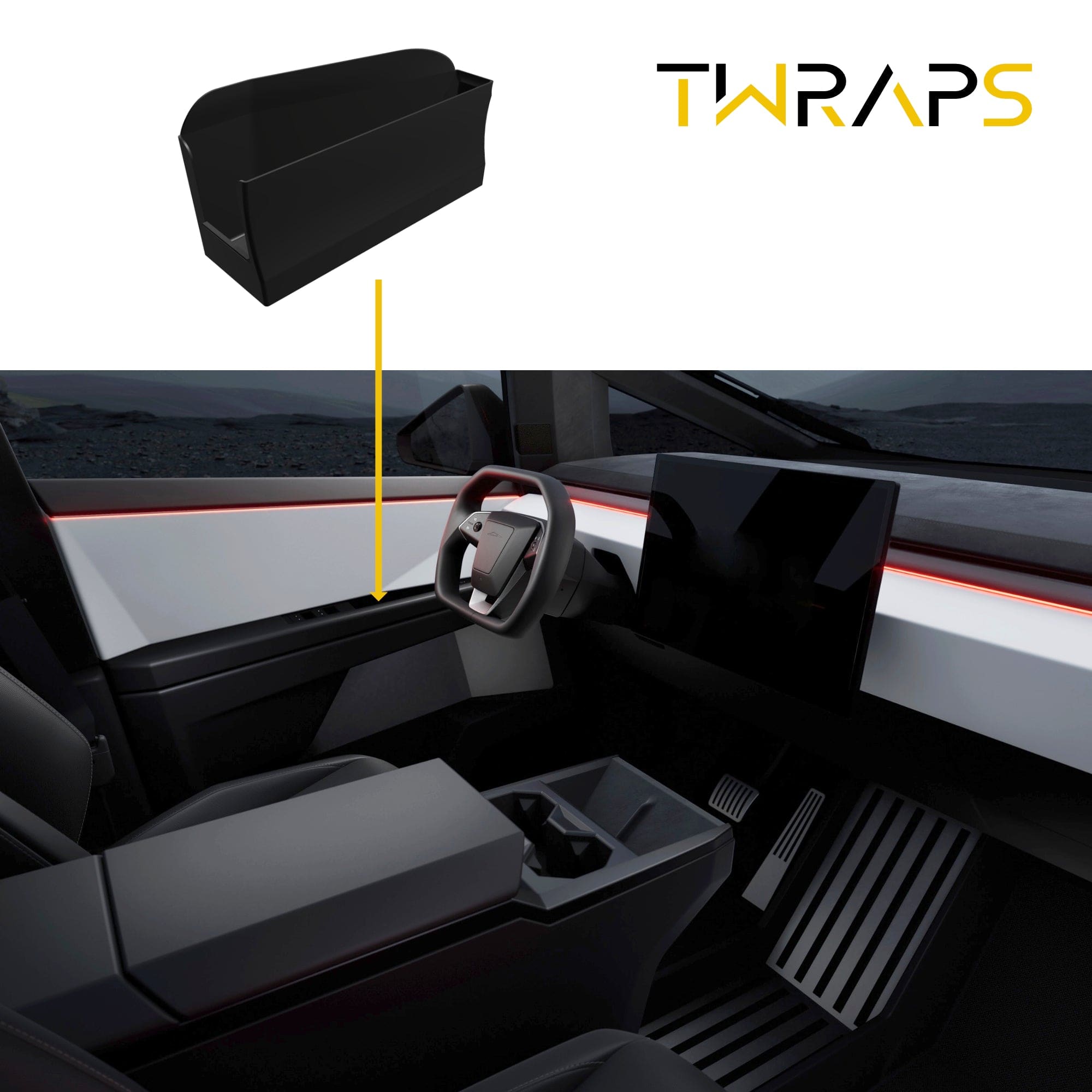 Tesla Front Storage Door Handle Inserts for Tesla Cybertruck - Front Door Storage Tray ...