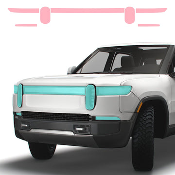 Headlights Clear PPF / Smoke Tint | for Rivian R1T & R1S 2021-2026 - Smokey Headlamp Covers