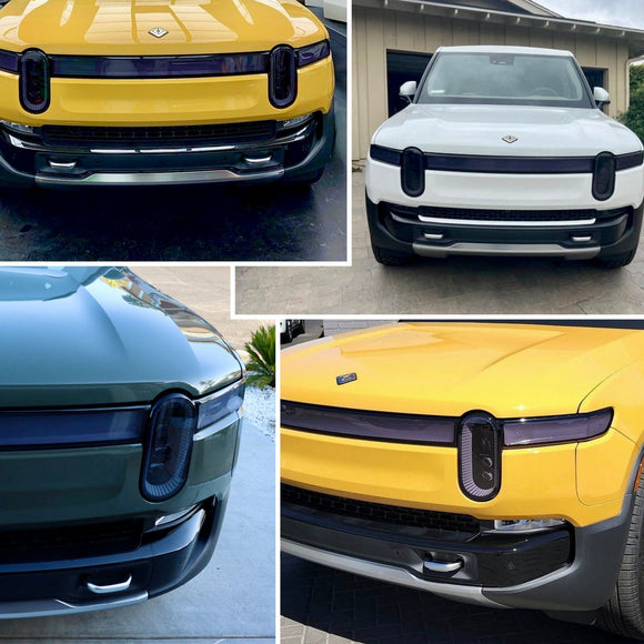 Headlights Clear PPF / Smoke Tint | for Rivian R1T & R1S 2021-2026 - Smokey Headlamp Covers