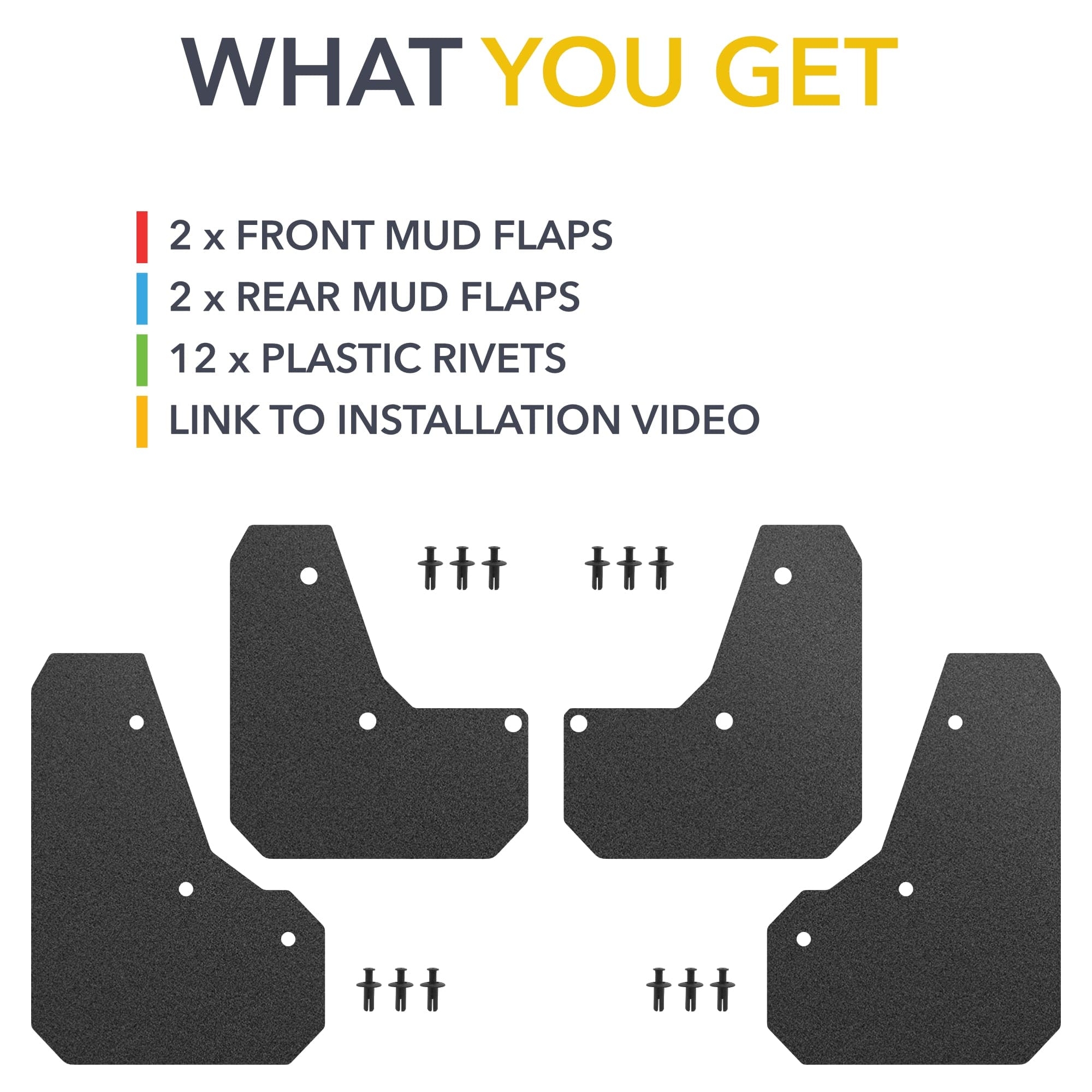 Mud Flaps for Tesla Cybertruck - Front & Rear Splash Guards