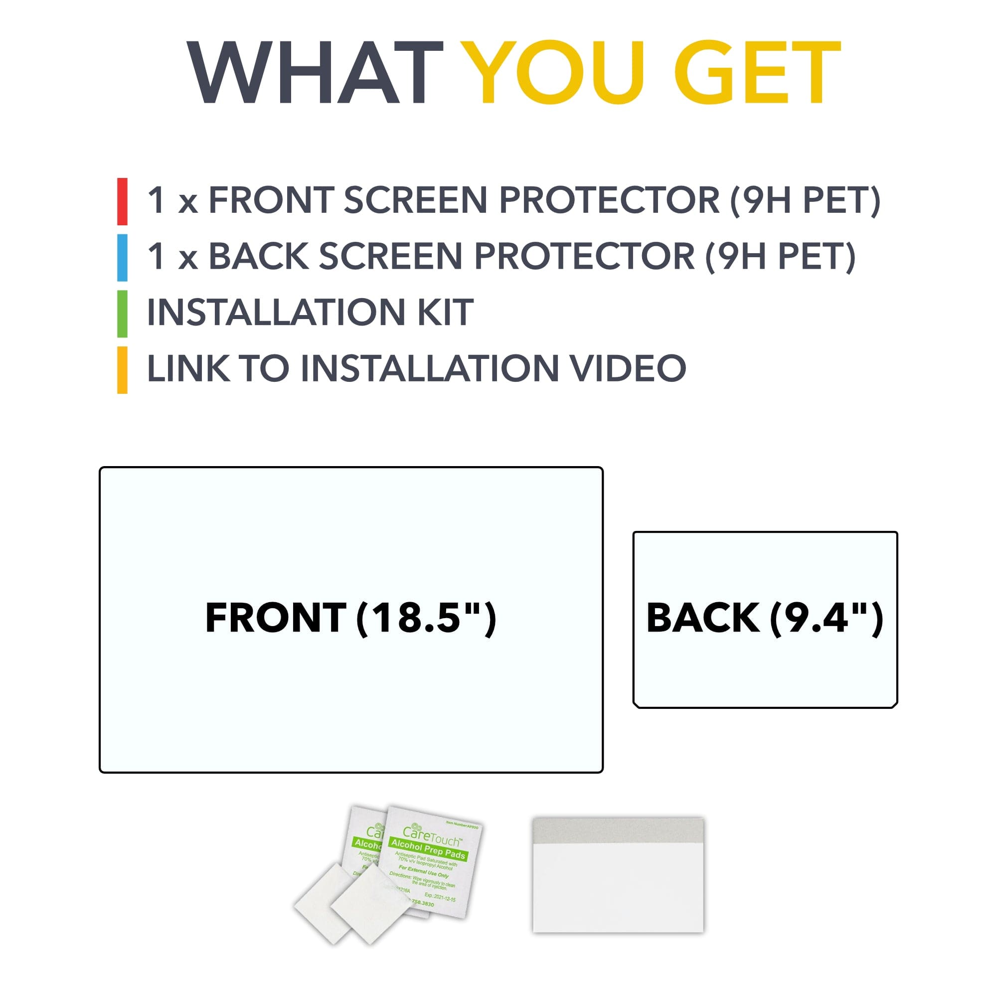 Front & Back Screen Protector for Tesla Cybertruck 2024+ | Display Cover 9H Ultra Tough