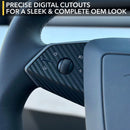 Steering Wheel Vinyl Wrap for Tesla Cybertruck - Carbon Fiber-3
