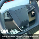 Steering Wheel Vinyl Wrap for Tesla Cybertruck - Carbon Fiber-4