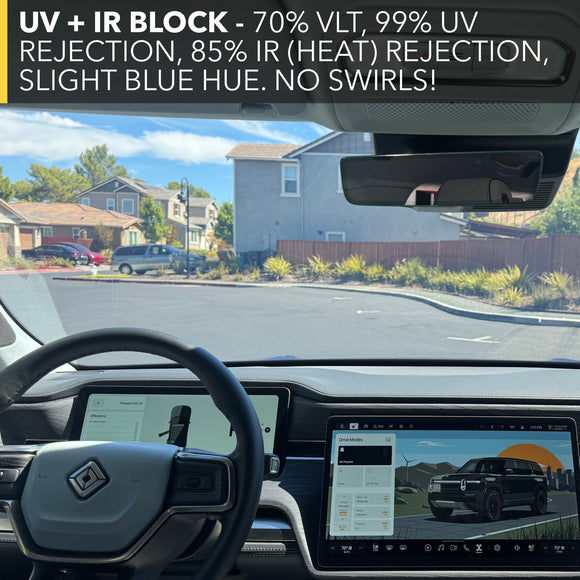 Windshield & Sunroof Protection Film | Rock Chips, UV & IR Defense for Rivian R1S & R1T