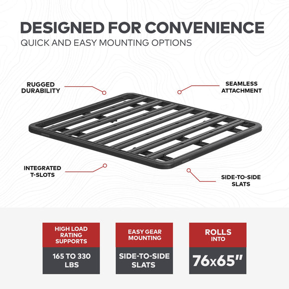 Yakima 76 by 65 Inch LockNLoad 3 Bar System Heavy Duty Roof Rack Platform, Black