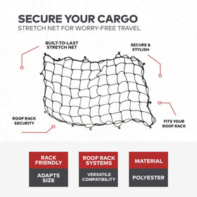 Yakima 32 x 19 Inch Cargo Stretch Net for MOD HomeBase Unit or Toppers, Black - 0