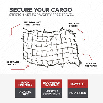 Yakima 32 x 19 Inch Cargo Stretch Net for MOD HomeBase Unit or Toppers, Black - 0