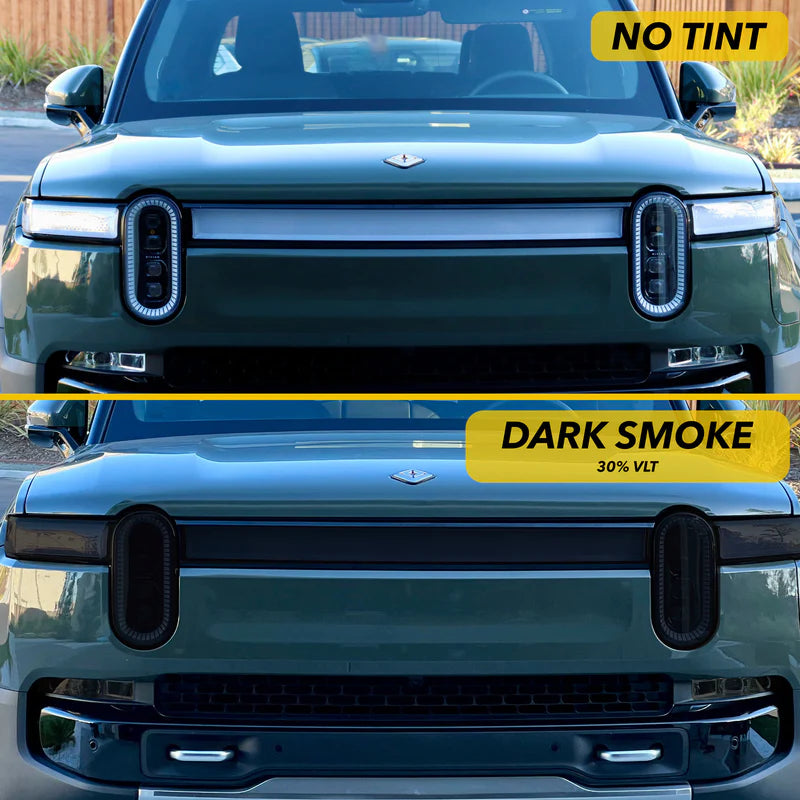 Tinted Headlight Protection Film (PPF) for Rivian R1T and R1S