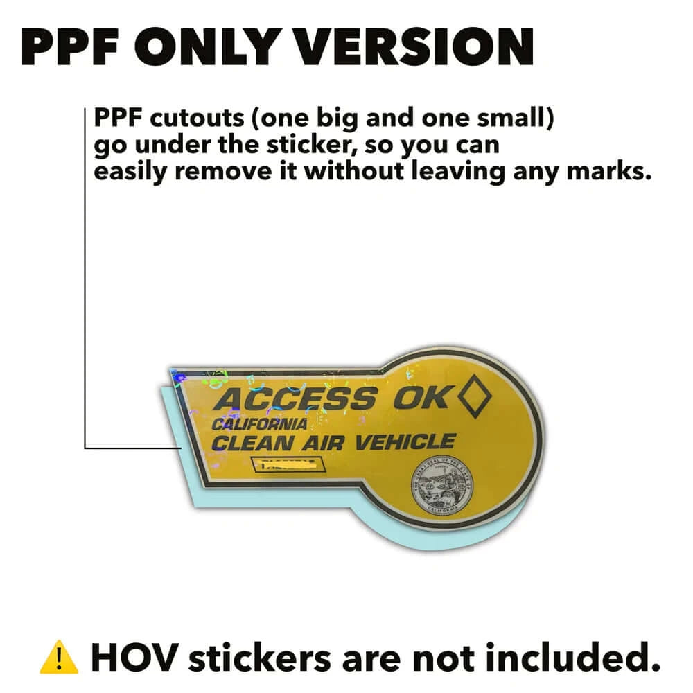 2022 California HOV Sticker Protection Film (PPF) (Set of 4)